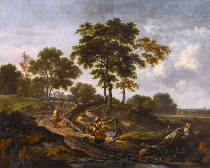 Jan Wijnants - A Landscape with Peasants Conversing on a Countryside Path | MasterArt